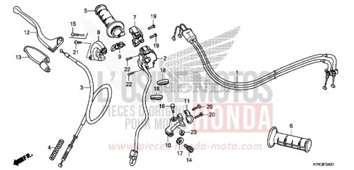 HANDLE LEVER/SWITCH/CABLE (CRF110FK/L/M/N) CRF110FN de 2022